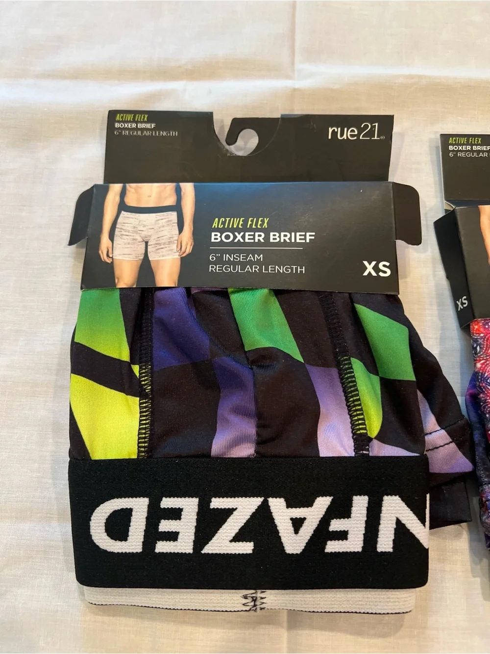 2 Pairs Rue21 Multicolor Men's Boxer Briefs - Sz Extra Small